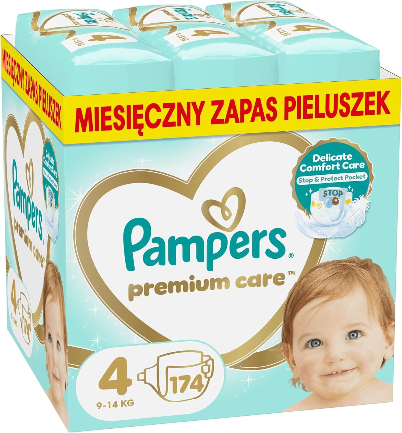 Pampers Premium Care rozmiar 4, 174 pieluszki, 9kg-14kg product image