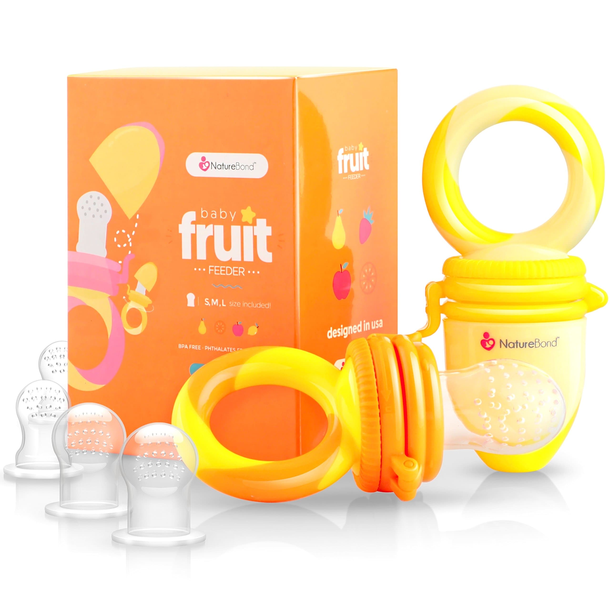 NatureBond Baby Food Feeder/Fruit Feeder Pacifier (2 Pack) - Infant Teething Toy Teether |… product image