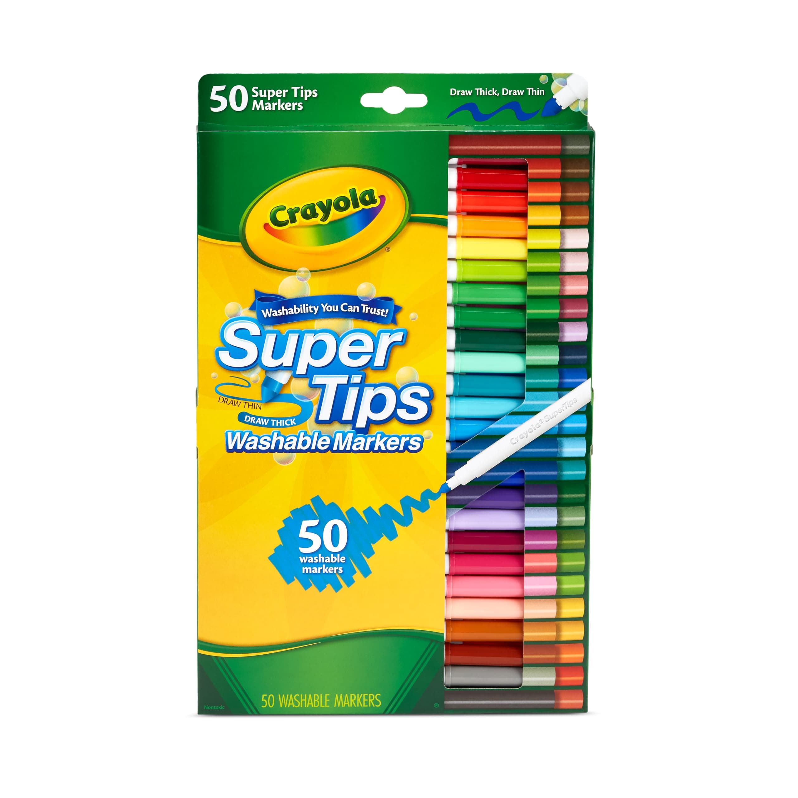 CRAYOLA Marqueurs Lavables SuperTips - 50 Couleurs Uniques - Feutres à Pointe Moyenne pour… product image