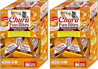Churu Fun Bites by INABA Cat Treat - Chicken - 2 Pack (8 x 12g) / Soft Baked Pouches with… product image