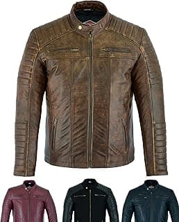 Texpeed Mens Casual Genuine Soft Sheep Leather Biker Style Jacket | Black + | Soft Touch… product image