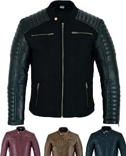 Texpeed Mens Casual Genuine Soft Sheep Leather Biker Style Jacket | Black + | Soft Touch… product image