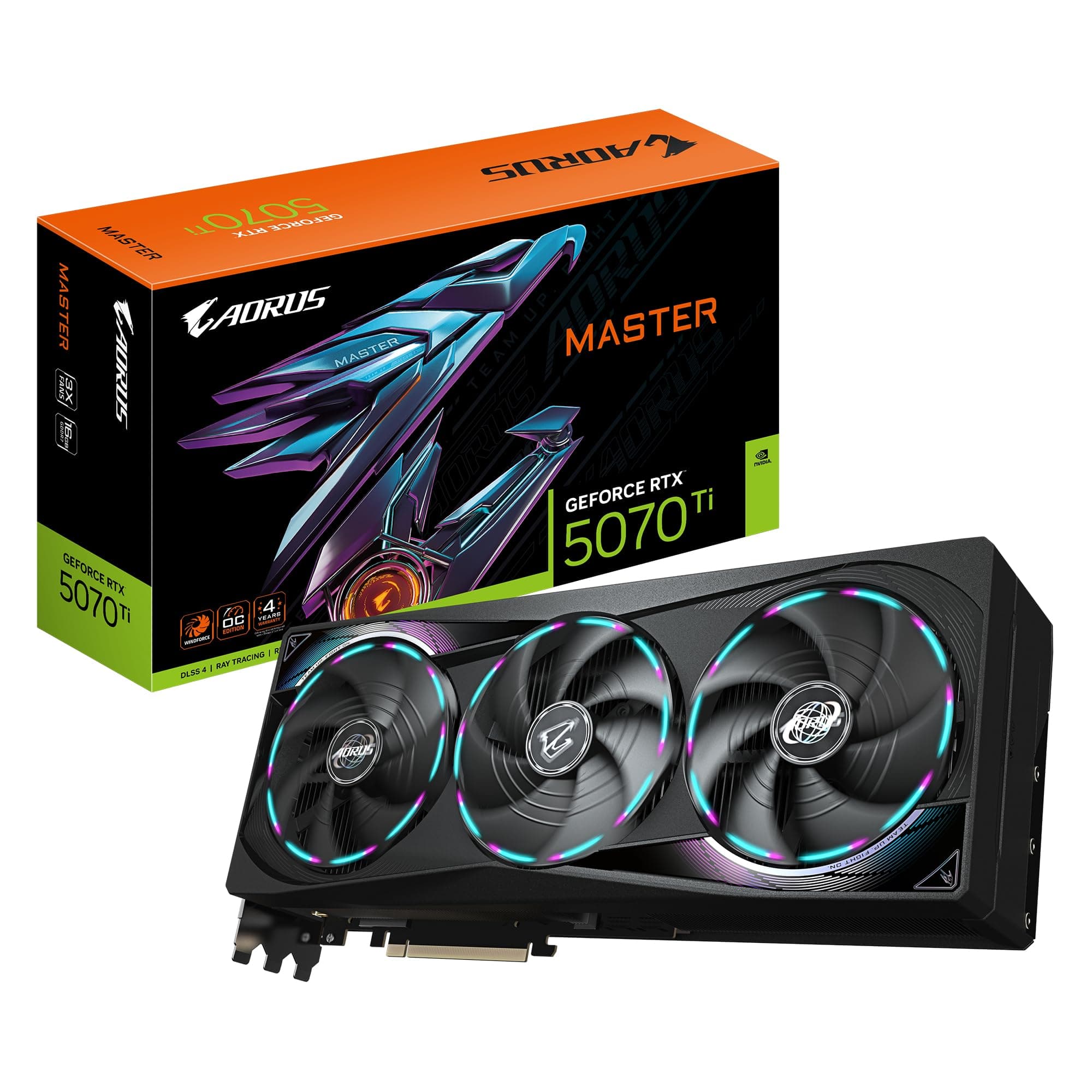 Gigabyte AORUS GeForce RTX 5070 Ti MASTER 16G Graphics Card - 16GB GDDR7, 256bit, PCI-E 5.0,… product image