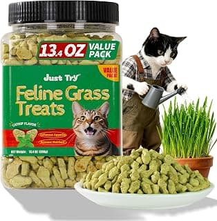 Cat Grass Treats, Hairball Remedy for Cats, Added Vitamin D&E 380g | Healthy Cat Hairball… product image