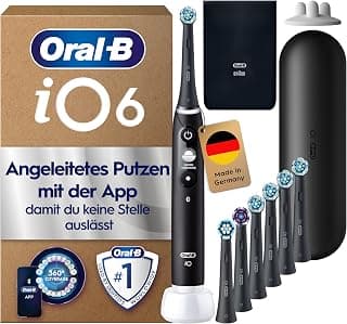 iO Series 6 Electric Toothbrush Black Plus Selected Original Oral-B iO Replacement Toothbrush… product image