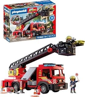 PLAYMOBIL | City Action | Feuerwehr‑Leiterfahrzeug | Einsatzfahrzeug mit 63‑cm‑Leiter, Licht &… product image