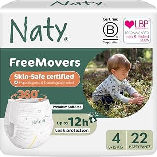 FreeMovers Nappy Pants, Size 4 (8-15 kg), 22 Count | For Sensitive Skin, Hypoallergenic Potty… product image