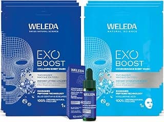 Bio Exo Boost Face Care Set - Natural Cosmetics Anti Ageing with 3 x Collagen Cloth Mask, 3 x… product image
