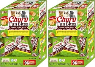 Churu Fun Bites by INABA Cat Treat - Chicken with Pumpkin - 2 Pack (8 x 12g) / Soft Baked… product image