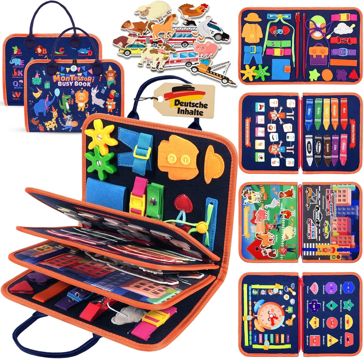 ZOOI Busy Board Montessori Toys for 1 2 3 Year Old, Busy Book for 1 2 3 4 Year Old, Toddler… product image