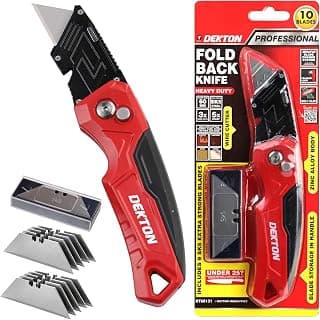 Dekton Pro Heavy Duty Folding Knife with Ergonomic Handle Rapid Blade Change Zinc Alloy Body… product image