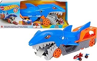 Hot Wheels Shark Chomp Transporter & Includes 1:64 Vehicle | Hauler Picks Up Toy Cars &… product image