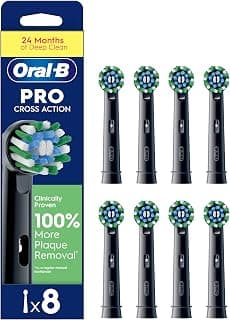 Oral-B Pro Cross Action Electric Toothbrush Heads, 8 Count, Black product image