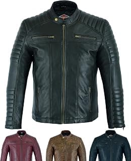 Texpeed Mens Casual Genuine Soft Sheep Leather Biker Style Jacket | Black + | Soft Touch… product image