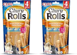 Ciao Churu Rolls by INABA Cat Treat - Chicken Flavour (4 x 10g) / Crispy Sticks with Creamy… product image