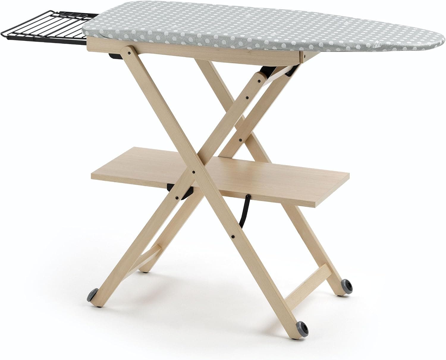 Arredamenti Italia Bügeltisch verstellbar/klappbar, massives Buchenholz 135 x 88 x 45 cm Natur product image