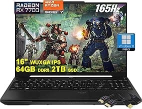 TUF Gaming A16 Laptop | 16 Inch WUXGA 165Hz 100% sRGB | AMD 8-core Ryzen 7 7735HS | 64GB DDR5… product image
