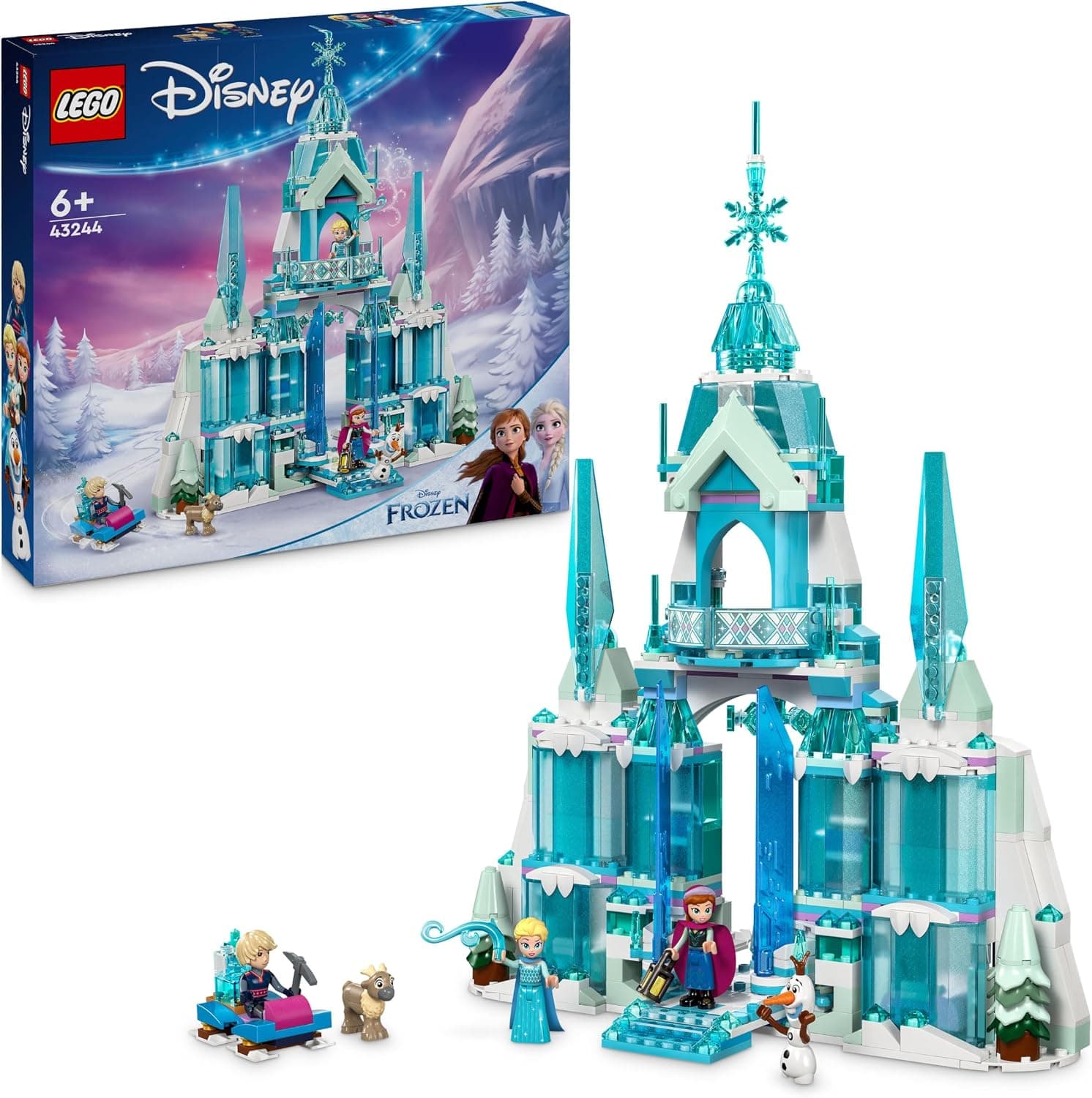 LEGO Disney Elsa Ice Palace, Building Toy with Castle and Elsa and Anna Mini Dolls, Fun Gift… product image
