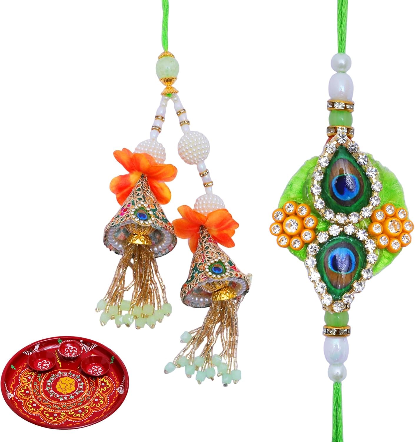 Rakhi for Brother Bhabhi Lot de 4 cartes cadeau Rakhi en acier product image