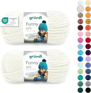 Funny Plain Chenille Wool 2 Balls 100 g Cream | Thick soft chenille wool for crocheting,… product image