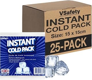 V Safety Instant Ice Packs - UK-Made Disposable Cold Compress, No Refrigeration Needed,… product image
