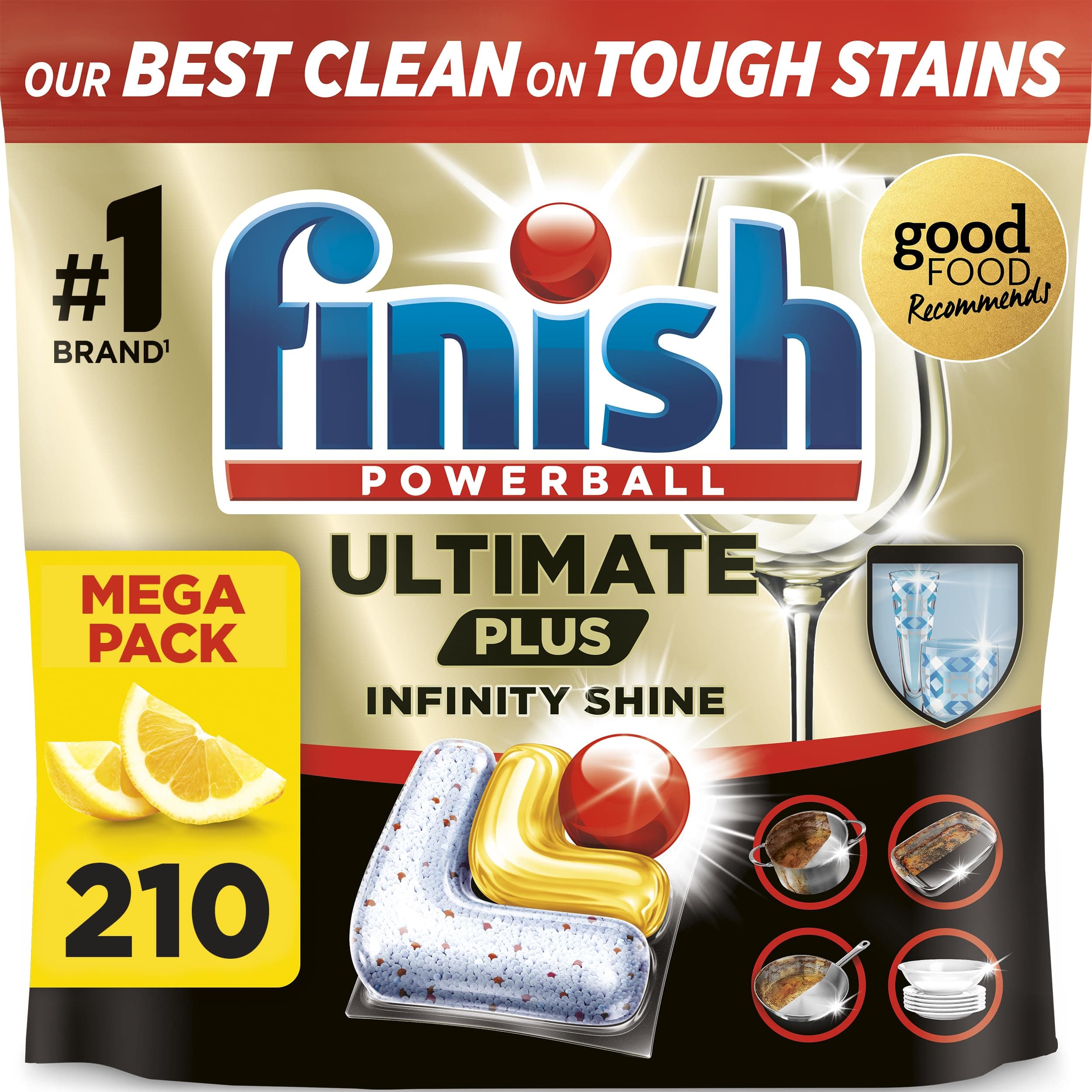 Finish Ultimate Plus Infinity Shine Spülmaschinentabs Bulk | Duft: Zitrone | Größe: insgesamt… product image