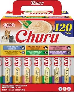 Churu Cat Treat, Chicken & Tuna Variety Box, 120 x 14g | Soft & Creamy Cat Treat, Delicious &… product image