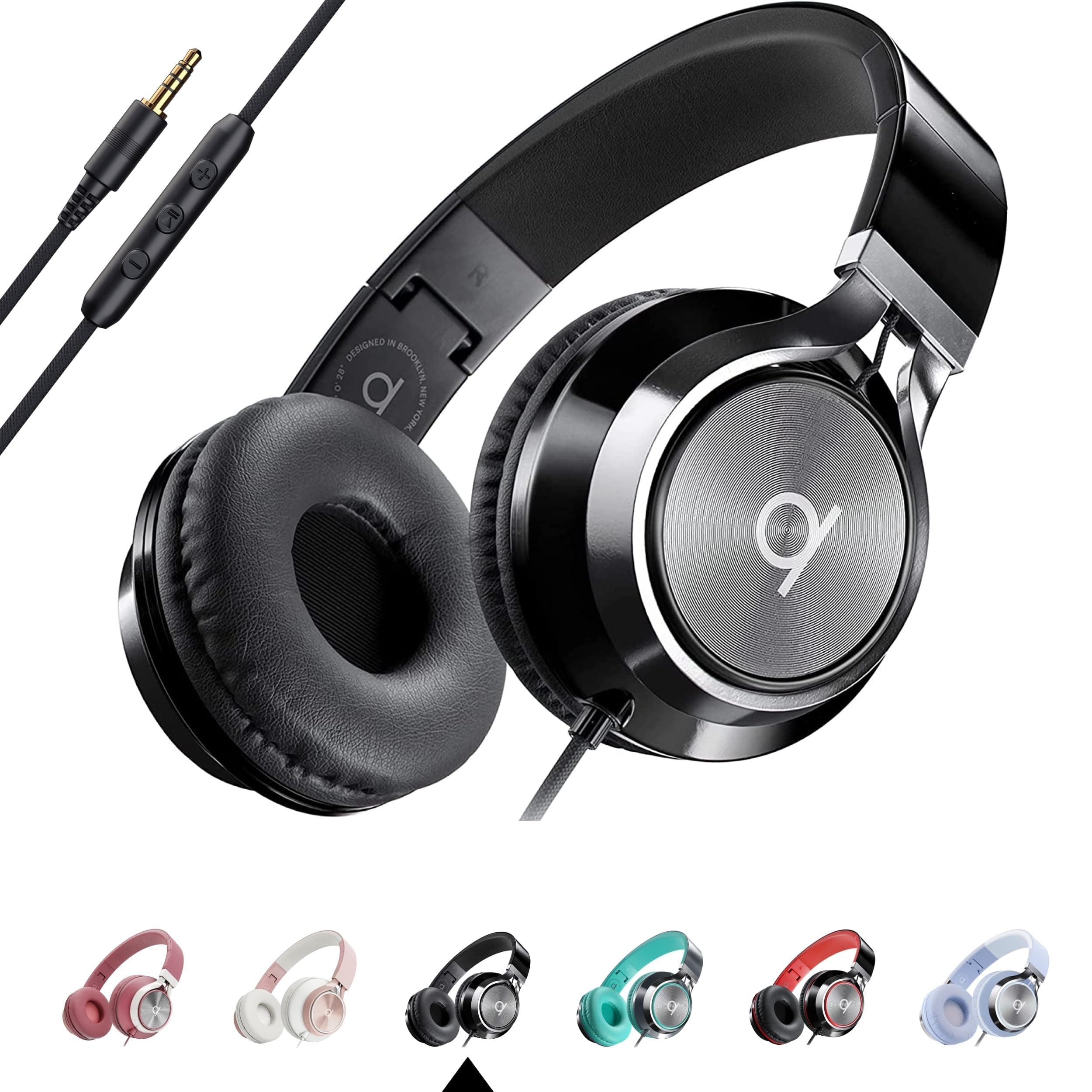 ARTIX CL750 Wired Headphones with Mic — Noise Isolating On-Ear Headphones for Computer and Laptop Wired, Plug in Corded Headphone with Wire (Foldable, Aux Jack 3.5mm) product image