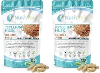 NutriVolv Psyllium Husk 800mg | 120 Capsules | Fibre Supplement | High in Soluble Fibre |… product image