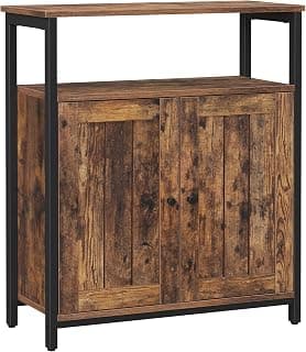 VASAGLE Storage Cabinet Adjustable Shelves Sideboard Slat Door product image