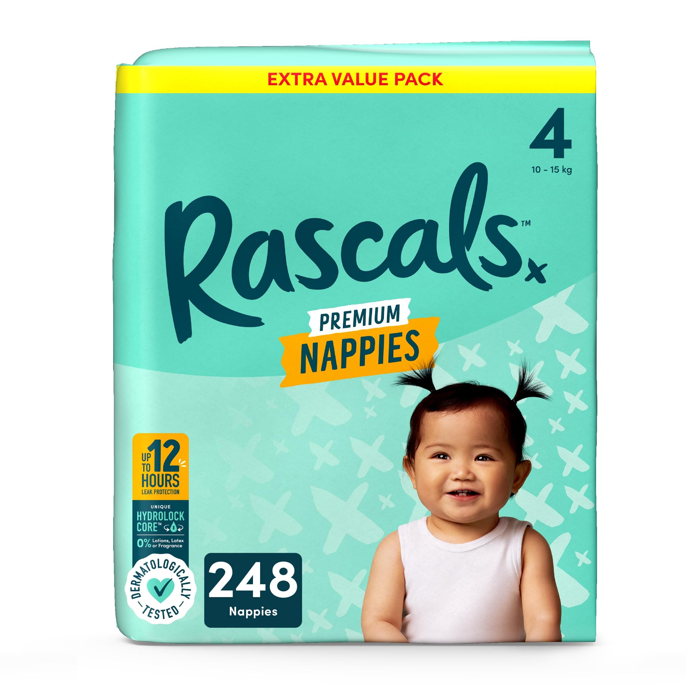 Rascals Premium Nappies丨Size 4丨Total 248 Nappies | Absorbent丨infant丨overnight Diapers Dry and… product image