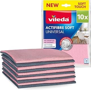 Actifibre Soft Universal Microfibre Cloths, Set of 10, Pink & Grey | 100% microfibre, 270 x… product image