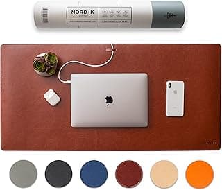 Nordik Schreibtischunterlage aus Leder, Kabel-Organizer (Sattelbraun 89,9 x 43,2 cm)… product image