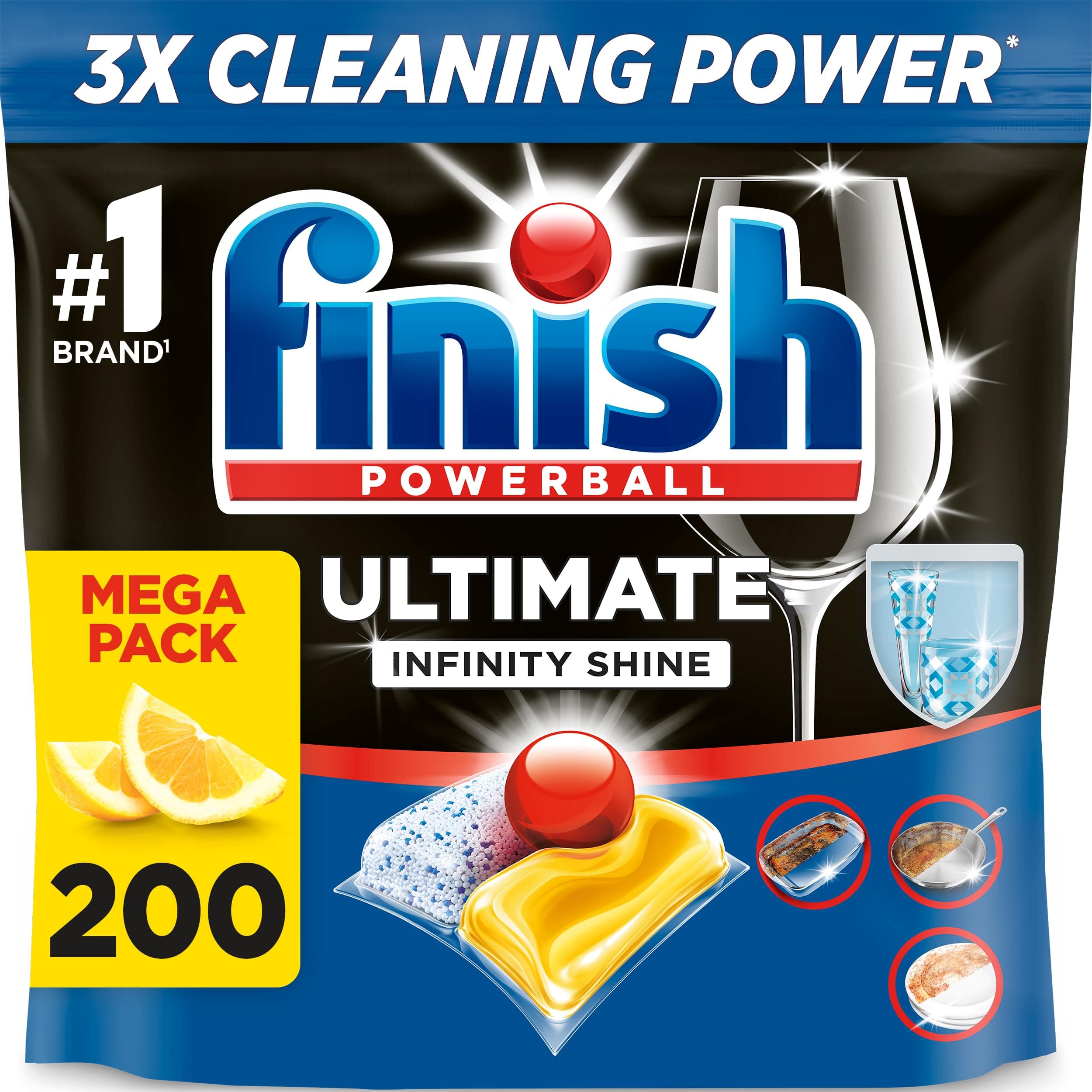 Finish Ultimate Infinity Shine Spülmaschinentabs Bulk | Duft: Zitrone | Größe: 200… product image