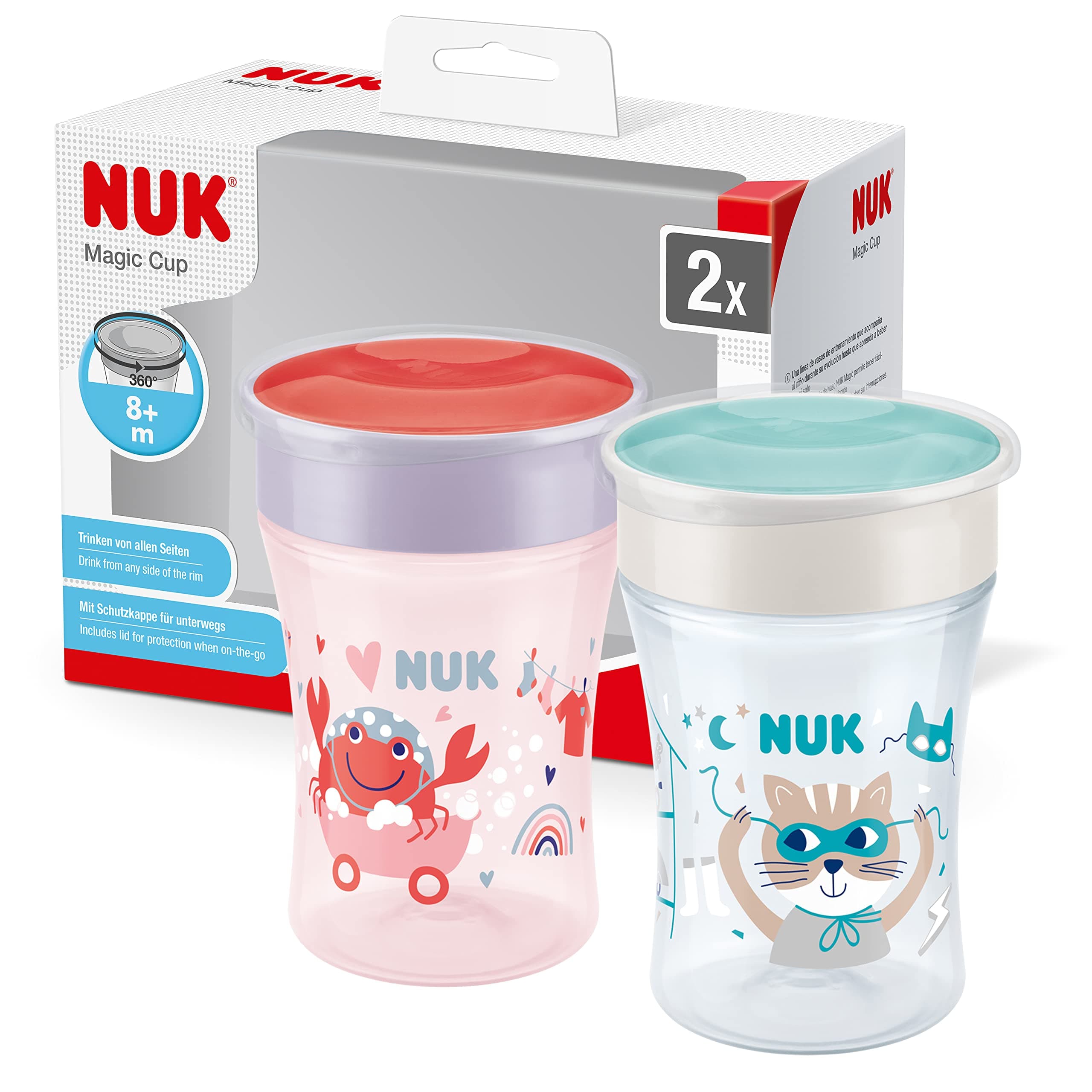 NUK Magic Cup Tasse d’Apprentissage | Bordure 360° Antifuites, pour Bébé 8+ Mois | 230 ml,… product image