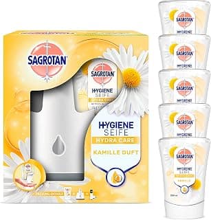 Sagrotan No-Touch Automatic Soap Dispenser with Refill Lotus Flower and Chamomile Oil (5 x… product image