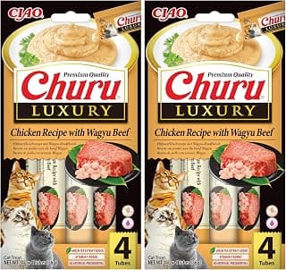 Ciao Churu Luxury Sticks by INABA Cat Treat - Chicken with Wagyu Beef Recipe (4 x 14g) / Soft… product image