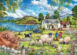 Country Farm 1000 Piece Jigsaw Puzzle for Adults and Families – Countryside Farmhouse Scene by… product image