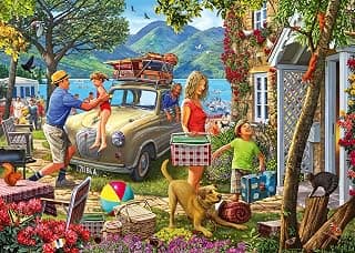 Holiday Cottage 1000 Piece Jigsaw Puzzle – Charming Summer Family Cottage Scene by Artist… product image