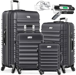 KESSER 4-Piece Basic Hard-Shell Trolley Suitcases, ABS Travel Luggage on 4 Wheels with… product image
