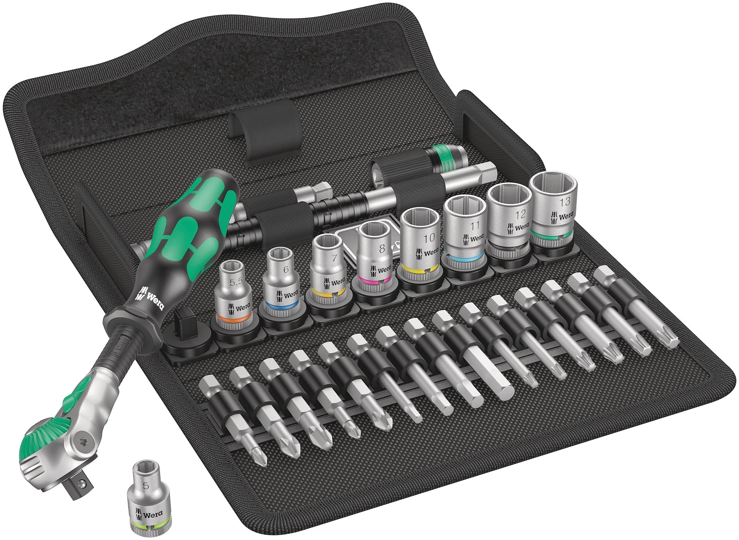 Wera 8100 SA 6 Zyklop Speed Ratchet Set, 1/4" Drive, Metric, 28 Pieces - 05004016001 product image
