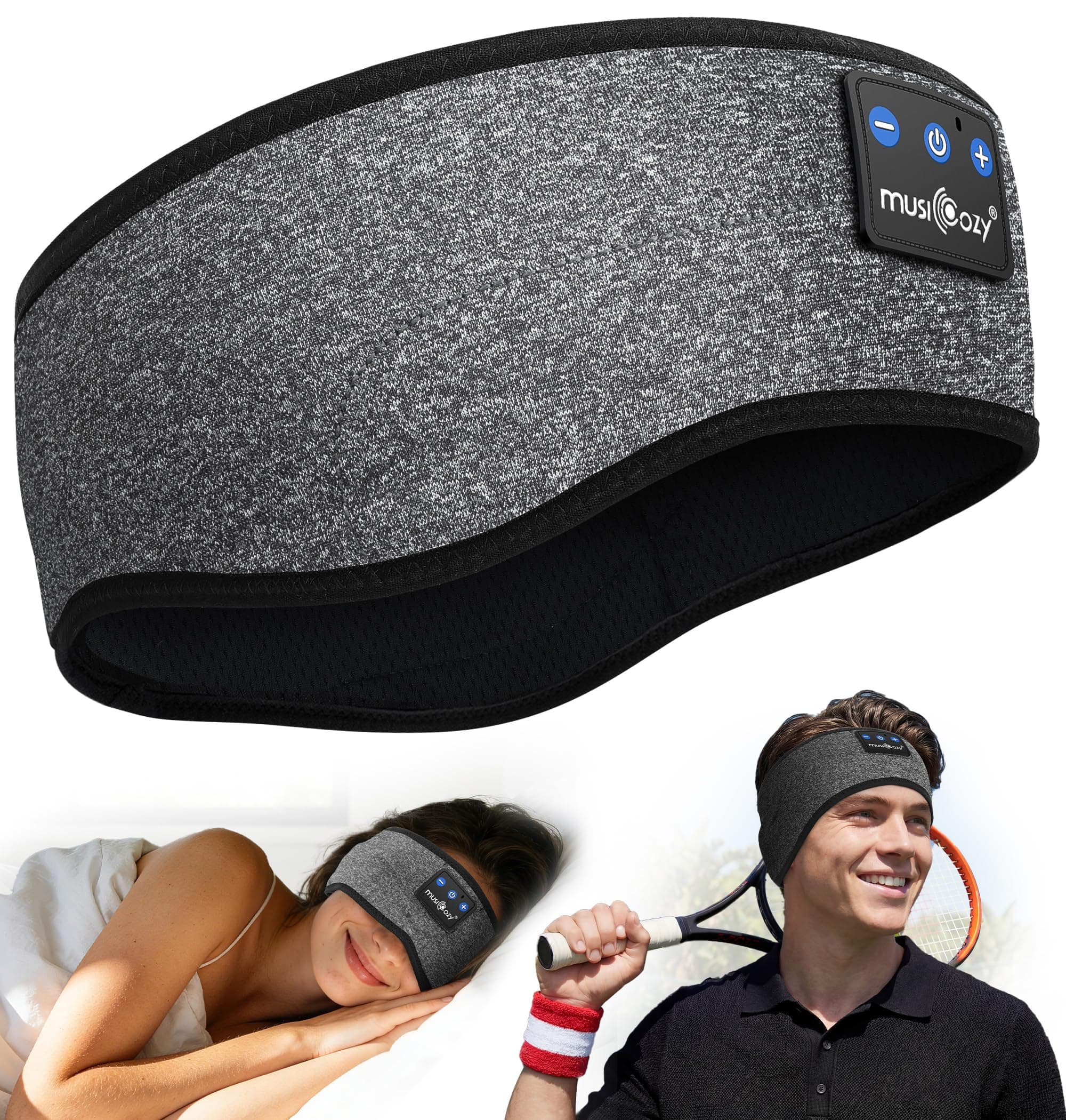 MUSICOZY Sleep Headphones,Bluetooth 5.4 Headband Headphones for Sleeping & Sport,Soft Wireless… product image