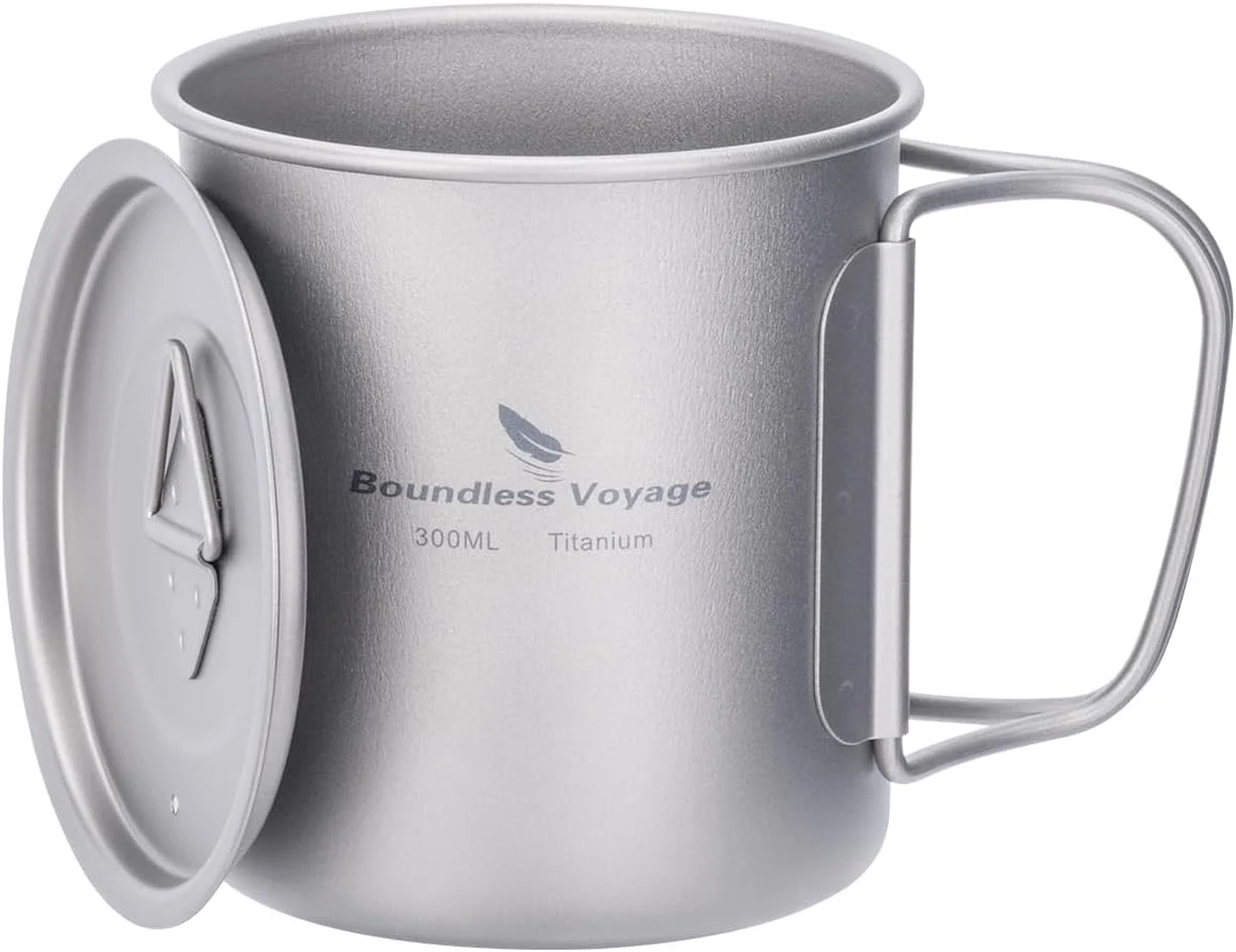 iBasingo 300ml Titanium Mug Camping Cup Tea Coffee Water Pot with Lid Ultralight Outdoor… product image on Haggl