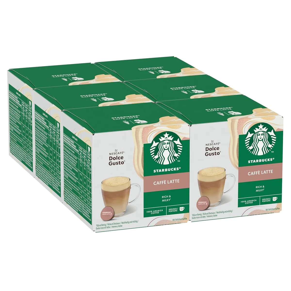 Starbucks Caffè Latte by Nescafé Dolce Gusto, Creamy Milk Coffee, 100% Arabica Beans, 72 Pods,… product image on Haggl