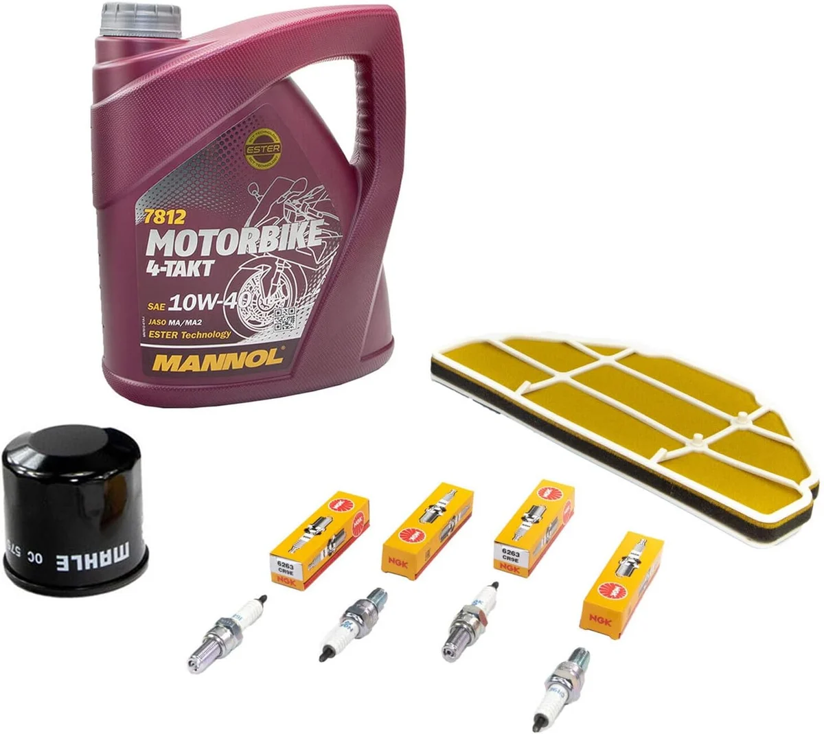 Wartungspaket Öl 4 L + Luftfilter + Ölfilter + Zündkerzen für Kawasa ki ZX-6R 636 A Ninja… product image on Haggl