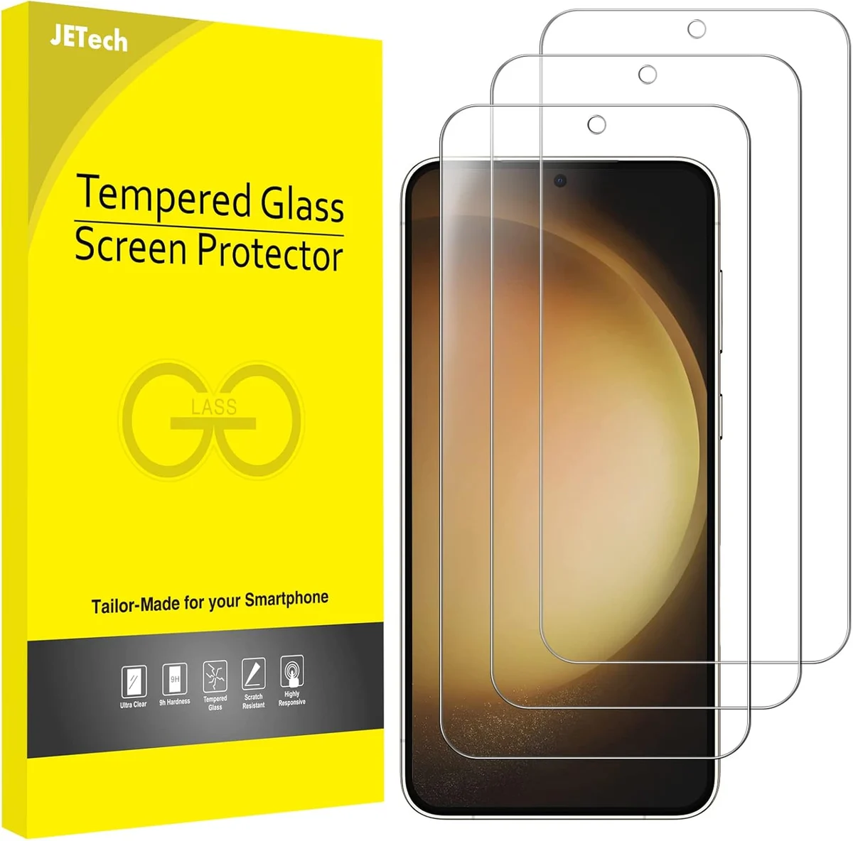 JETech Schutzfolie für Samsung Galaxy S23 5G 6,1 Zoll, Panzer Schutz Glas Folie Displayschutz,… product image on Haggl