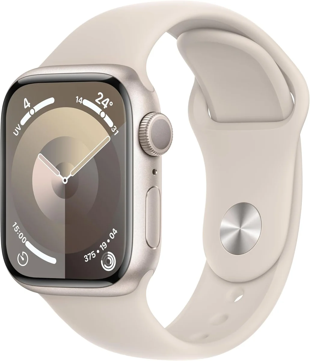 Apple Watch Series 9 (GPS, 45 mm) Smartwatch mit Aluminiumgehäuse und Sport Loop Armband in… product image on Haggl