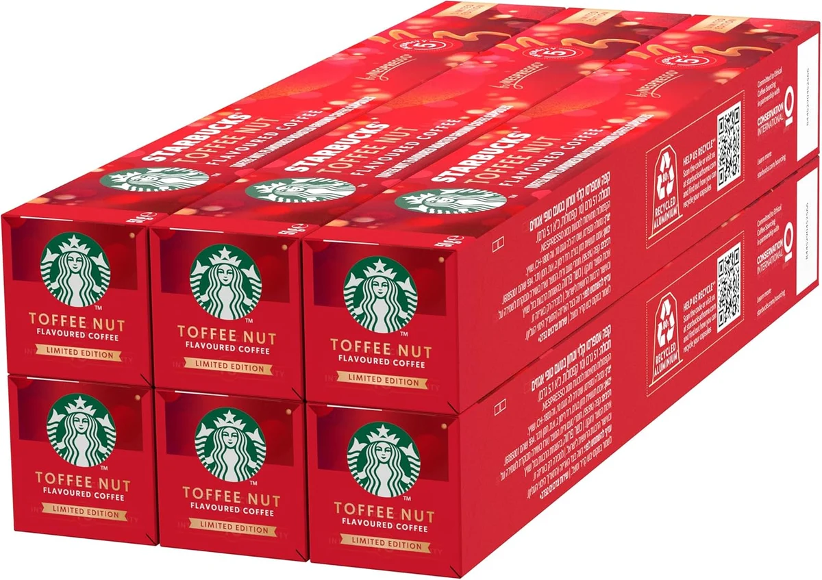 STARBUCKS Toffee Nut Flavoured Coffee by Nespresso, Blonde Roast, Coffee Capsules 6 x 10 (60… product image on Haggl