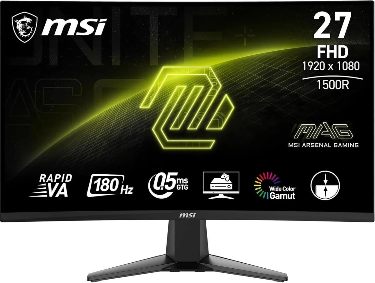 MSI MAG 27C6F 27 Zoll FHD Curved Gaming Monitor - 1500R 1920 x 1080 Rapid VA Panel, 180 Hz /… product image on Haggl