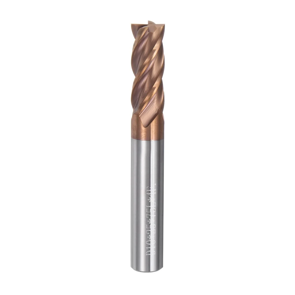 sourcing map 10mm Dia 10mm Shank Square Nose End Mill 4 Flutes HRC50 Carbide AlTiN Coated CNC… product image on Haggl